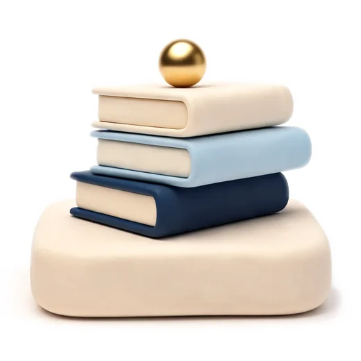 A stack of three books