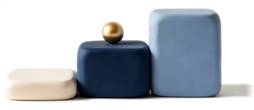 Three blocks of rising height