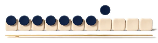 A row of blocks being filled one at a time